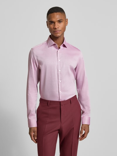 SEIDENSTICKER Slim fit zakelijk overhemd van katoen met kentkraag Fuchsia - 4