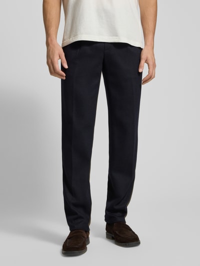 Profuomo Regular fit broek met tunnelkoord Marineblauw - 4