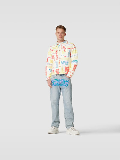 Billionaire Boys Club Jeansjacke mit Allover-Print Weiss 1