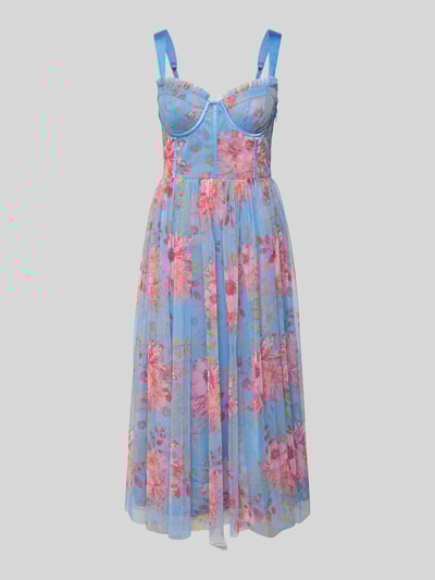 LACE & BEADS Knielanges Cocktailkleid mit Reißverschluss Bleu 2