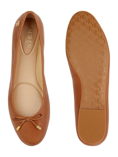 Lauren Ralph Lauren Leren ballerina's Cognac - 5