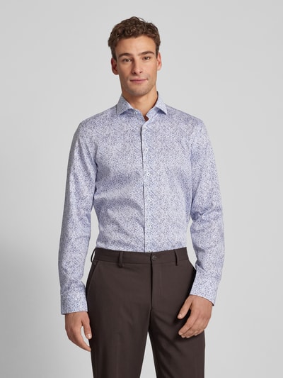 Eterna Slim Fit Businesshemd mit Haifischkragen Bleu 4