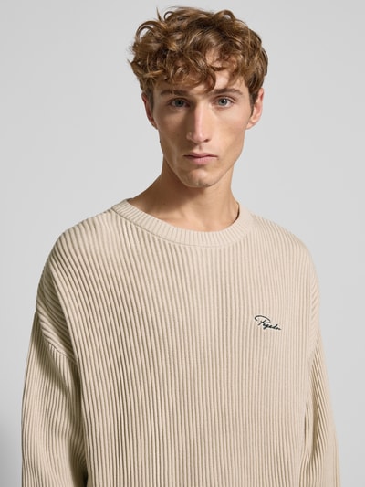 Pegador Strickpullover mit gerippten Abschlüssen Modell 'Signar' Ecru 3