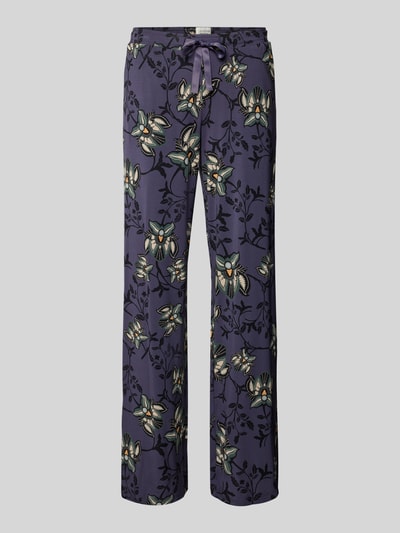 Schiesser Relaxed Fit Pyjama-Hose mit floralem Allover-Print Modell 'Relax' Aubergine 1