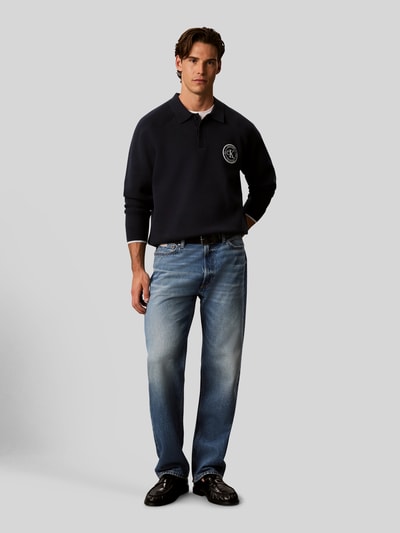 Calvin Klein Jeans Relaxed Fit Pullover aus Baumwoll-Mix Marine 1