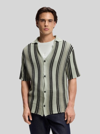 HUGO Relaxed Fit Freizeithemd aus Strick Modell 'SEESORN' Mint 4