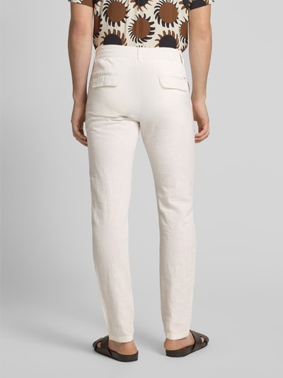Lindbergh Tapered Fit Leinenhose mit elastischem Bund Weiss 5