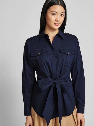 Lauren Ralph Lauren Hemdbluse mit verdeckter Knopfleiste Modell 'GIONINA' Dunkelblau 3