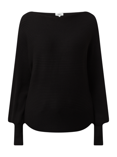 Only Pullover met ribstructuur, model 'Adaline' Zwart - 2