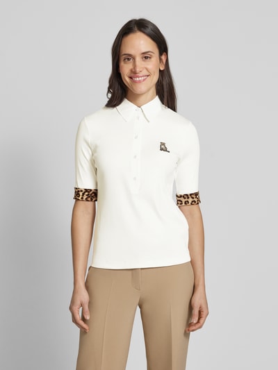 Marc Cain Poloshirt mit Label-Patch Modell 'SPORTS' Offwhite 4