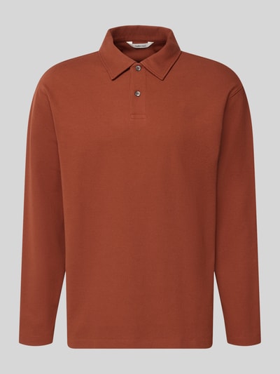 Selected Homme Relaxed Fit Poloshirt aus Baumwoll-Mix Modell 'AIDEN' Rostrot 1