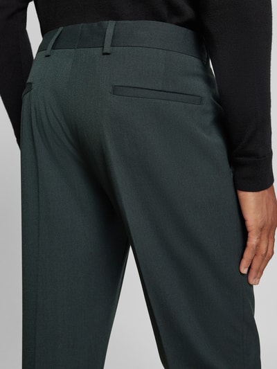 Strellson Slim fit pantalon met persplooien, model 'Melwin' Donkergroen - 3