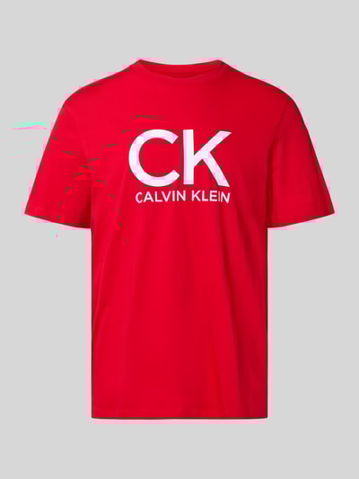 Calvin Klein Jeans T-shirt met labelprint Rood - 2