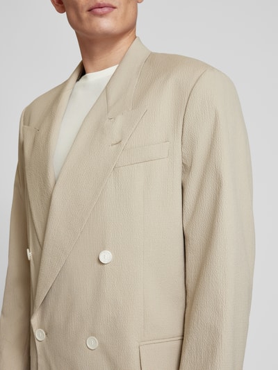 BOSS Oversized colbert met dubbele knoopsluiting, model 'Boss' Beige - 3