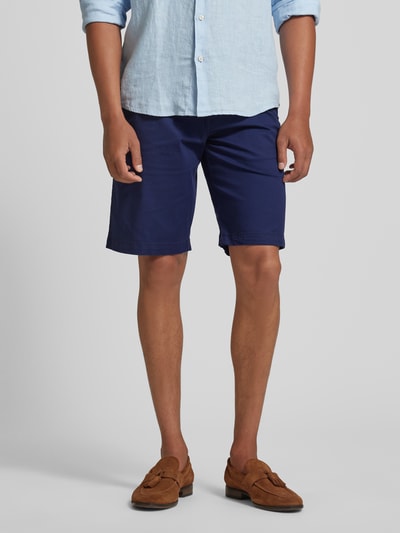 Fynch-Hatton Regular fit bermuda met riemlussen, model 'Summer' Marineblauw - 4