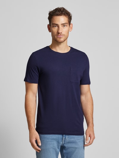 Casual Friday T-shirt met borstzak, model 'THOR' Donkerblauw - 4