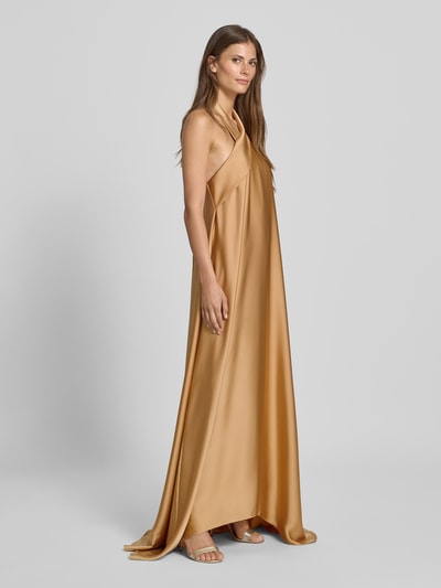 Rinascimento Neckholder-Abendkleid mit rückseitigem Reißverschluss Sand 1
