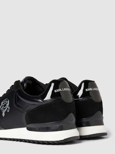 Karl Lagerfeld Sneakersy skórzane z aplikacją z logo Czarny 2