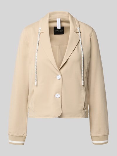 Marc Cain regular fit blazer met steekzakken Zand - 2