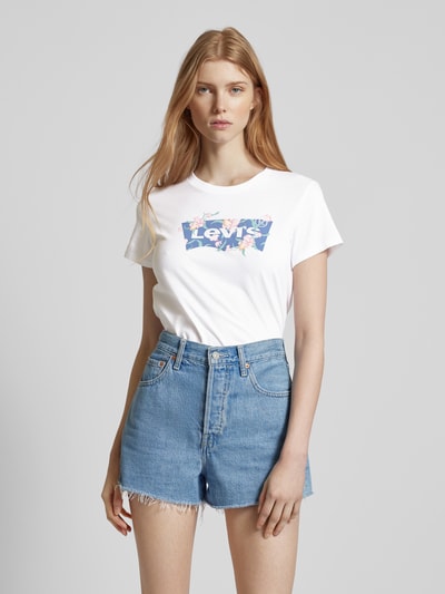 Levi's® T-shirt met labelprint Wit - 4