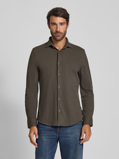 Marc O'Polo Shaped Fit Freizeithemd aus reiner Baumwolle Khaki 4
