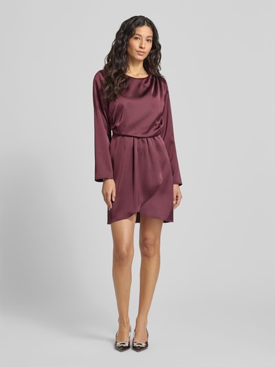 Rinascimento Knielanges Cocktailkleid mit Rundhalsausschnitt Bordeaux 1