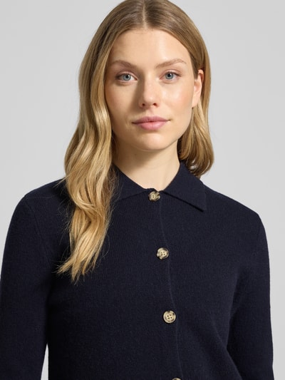 Christian Berg Woman Strickjacke mit Umlegekragen und Knopfleiste Dunkelblau 3