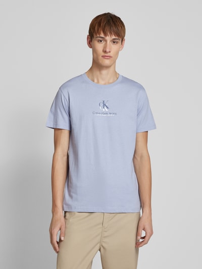 Calvin Klein Jeans T-Shirt mit Label-Print Hellblau 4