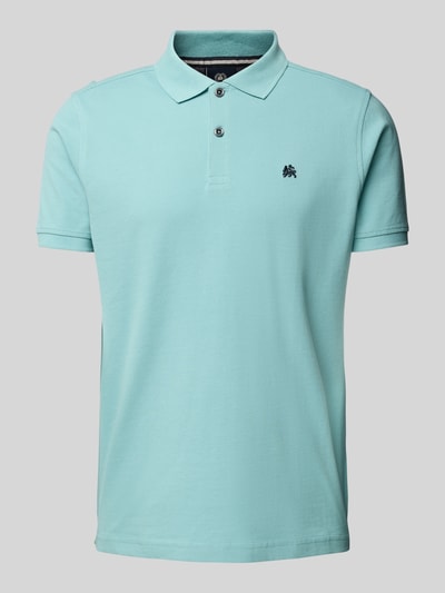 Lerros Poloshirt met labelstitching Turquoise - 2