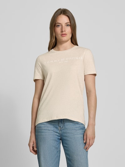 Tommy Hilfiger Regular Fit T-Shirt aus reiner Baumwolle Sand 4