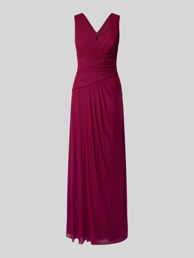 Vera Mont Abendkleid mit V-Ausschnitt Bordeaux 2