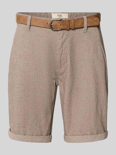 Redefined Rebel Bermudas mit Gürtel und Eingrifftaschen Modell 'NEBRASKA' Beige 2