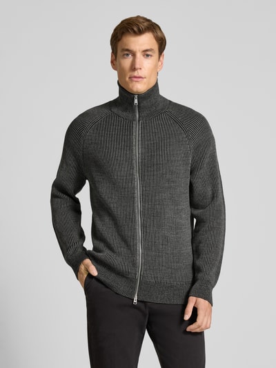 Marc O'Polo Regular Fit Sweatjacke aus Baumwoll-Mix Anthrazit 4