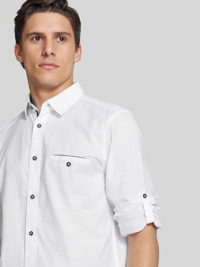 Tom Tailor Regular Fit Freizeithemd aus Flammgarn Weiss 3