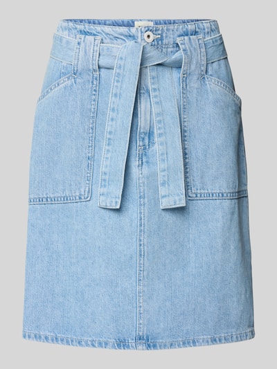 Mustang Knielanger Jeansrock mit Bindegürtel Modell 'Style Blossom' Jeansblau 2