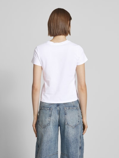 REVIEW T-Shirt mit Label-Print Weiss 5