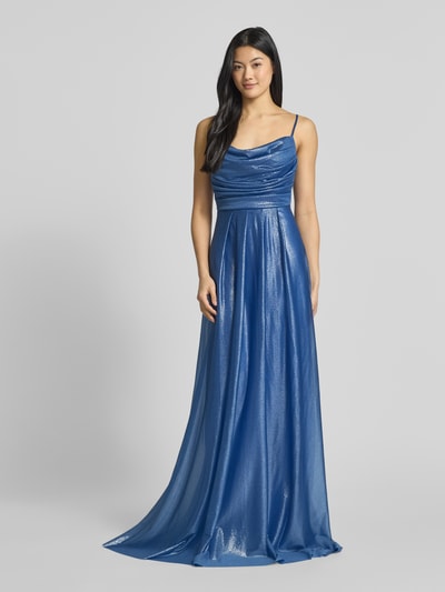 TROYDEN COLLECTION Abendkleid mit Wasserfall-Ausschnitt Royal 4