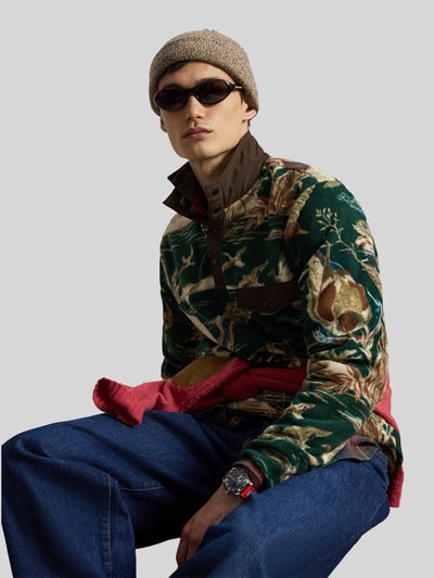 Polo Ralph Lauren Regular Fit Sweatshirt aus Fleece mit Logo-Patch Modell 'VNTG' Dunkelgruen 7