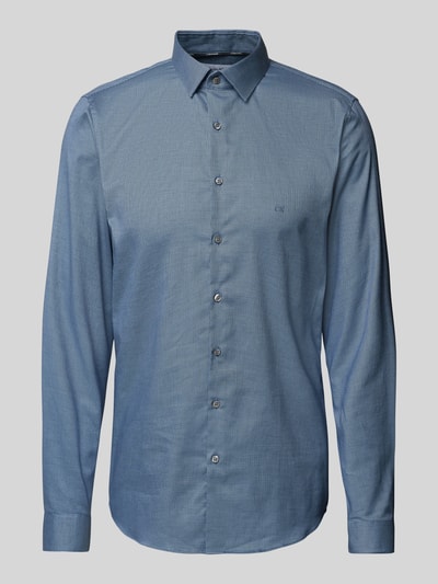 CK Calvin Klein Slim fit zakelijk overhemd met knoopsluiting, model 'Bari' Marineblauw - 2