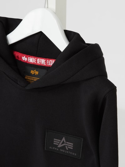 Alpha Industries Hoodie met logo-applicatie  Zwart - 2