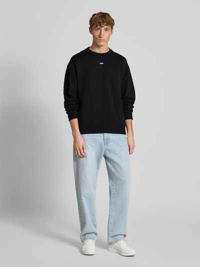 Hugo Blue Regular Fit Strickpullover aus Baumwoll-Mix Modell 'SAN CASEY' Black 1