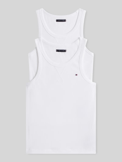 Tommy Hilfiger Koszulka na ramiączkach o kroju regular fit z mieszanka bawełny z wyhaftowane logo Biały 2