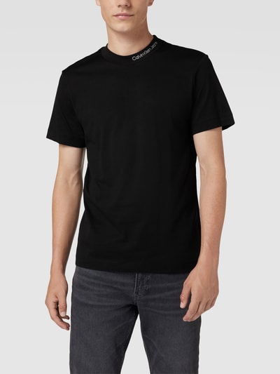 Calvin Klein Jeans T-Shirt mit unifarbenem Design Black 4