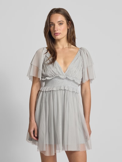 LACE & BEADS Cocktailjurk met V-hals en tailleband Groen - 4