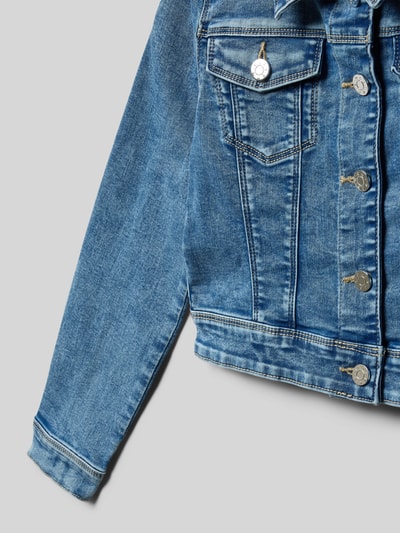 Produktfoto, Regular Fit Jeansjacke aus Baumwoll-Mix von s.Oliver RED LABEL, tkanina stylizowana na denim, splot twill, krój regular fit, wykładany kołnierz, listwa guzikowa, wytłaczane logo, pas na plecach, długi rękaw z mankietem, brustasza, mieszanka bawełny