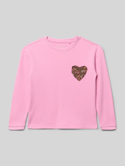 Blue Seven Regular fit shirt met lange mouwen en motiefstitching Felroze - 1