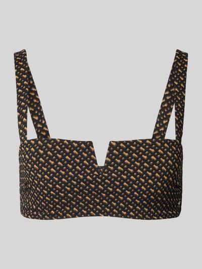 BOSS Top bikini ze wzorem na całej powierzchni model ‘BANDEAU’ Średniobrązowy 1