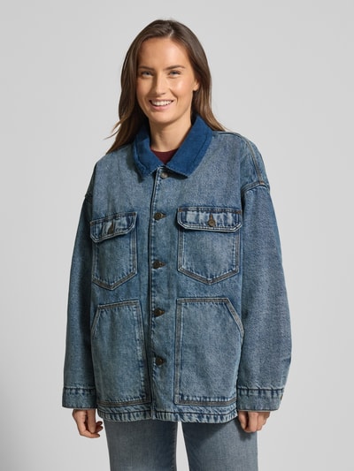 American Vintage Kurtka jeansowa z kieszeniami na piersi model „JOYBIRD” Ciemnoniebieski 4