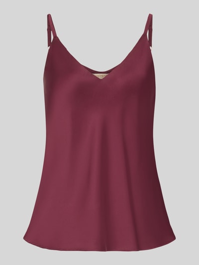 Produktfoto, Blusentop aus Satin von Rinascimento, Materiaalmix met stretch, getailleerd, verstelbare spaghettibandjes, v-hals, ruglengte maat S 41 cm.