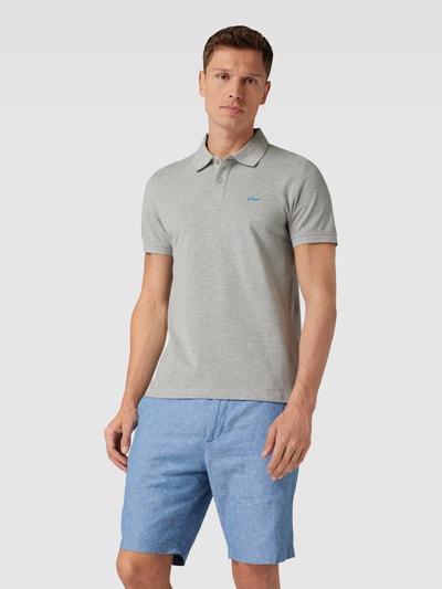 s.Oliver RED LABEL Poloshirt mit Label-Stitching Hellgrau 4